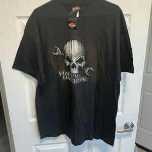 Harley-Davidson Black Skull Graphic Tee Vintage Tripps 50th